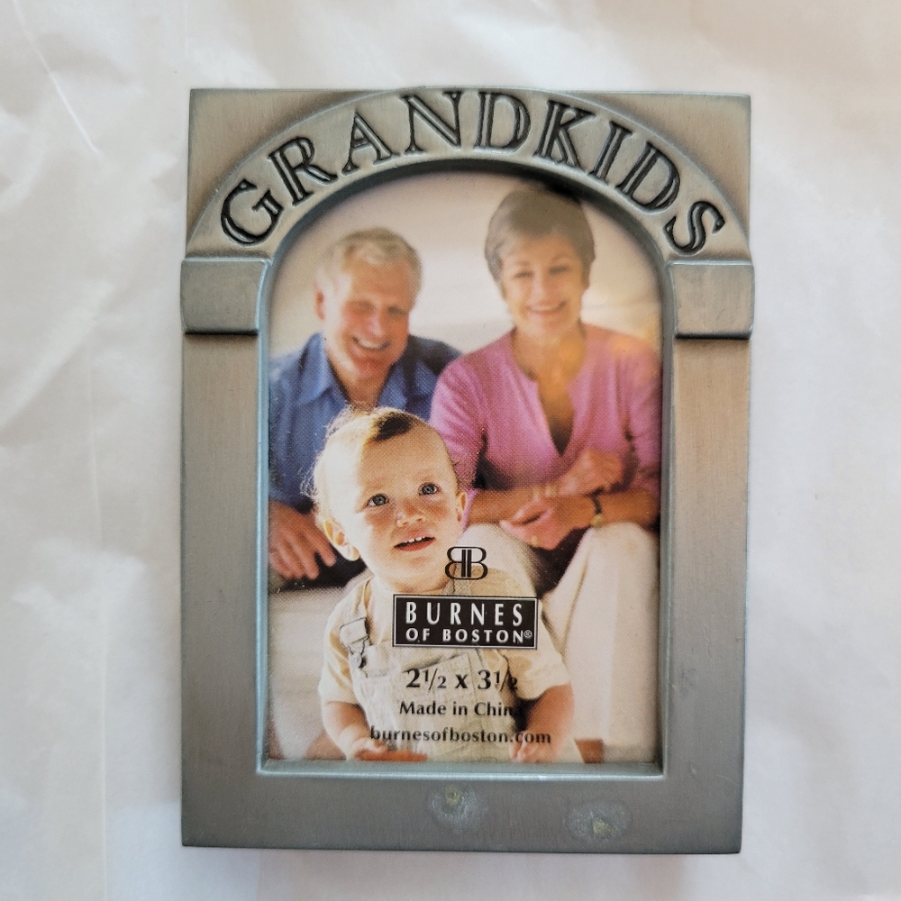 Burnes of Boston Grandkids Photo Frame Silver-Tone (Pewter?) ~ AS-IS FINAL PRICE